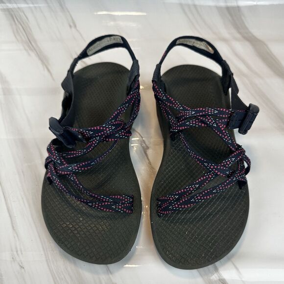 Chaco ZX2 Ecotread Dagger Berry & Navy Blue Athletic Strappy Sandal Women's Sz 8 - Picture 1 of 10